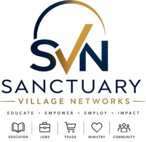 svn – sanctuary village networks logo (education, jobs, trade, ministry, community)”